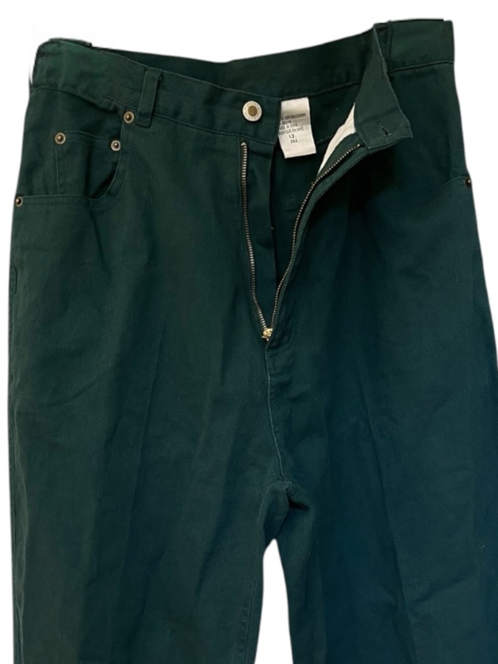 Vintage Cotton Ginny Women’s 30 Green High Rise Barrel Leg Cotton Pants - Picture 3 of 7